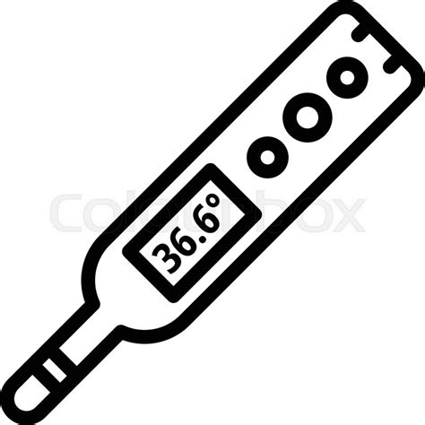 Fever Digital Thermometer Icon Stock Vector Colourbox