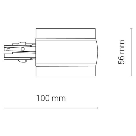 Zasilanie Ko Cowe Szynoprzewodu Ctls Recessed Power End Cap