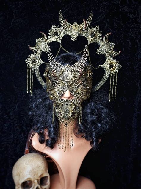 Set Eva Halo Blind Mask And Mouth Patch Gothic Headpiece Holy Crown Goth Crown Medusa Costume