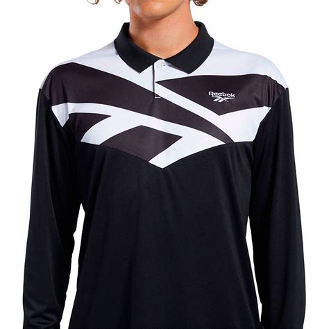 Reebok Classics Soccer Long Sleeve Polo Shirt Black Dressinn