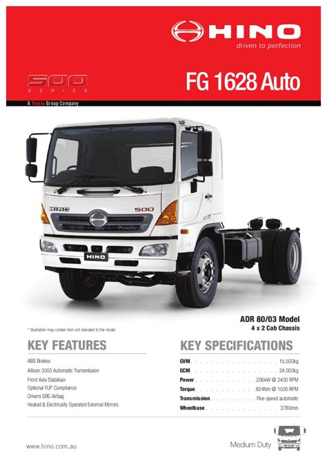 Hino Series Fg Auto Spec Sheet By Justin Edwards Issuu