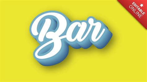 Bar | Blue 3D | Text Effect Generator