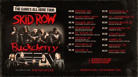 Buckcherry Skid Row Tour 2023