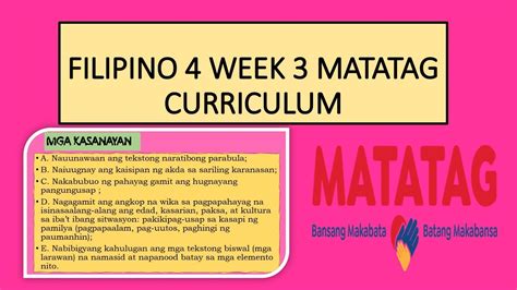 Filipino 4 Week 3 Matatag Curriculum Free Ppt Youtube