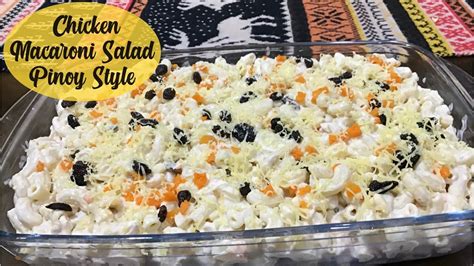 Chicken Macaroni Salad Filipino Pinoy Style Youtube