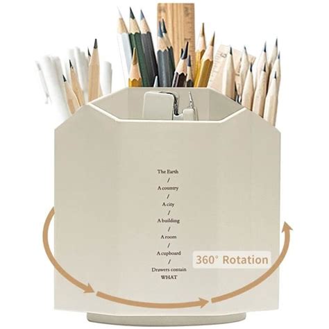 Rotatif Pot a Crayon Pot a Crayon Bureau Rotation à 360 DegréS Avec 5