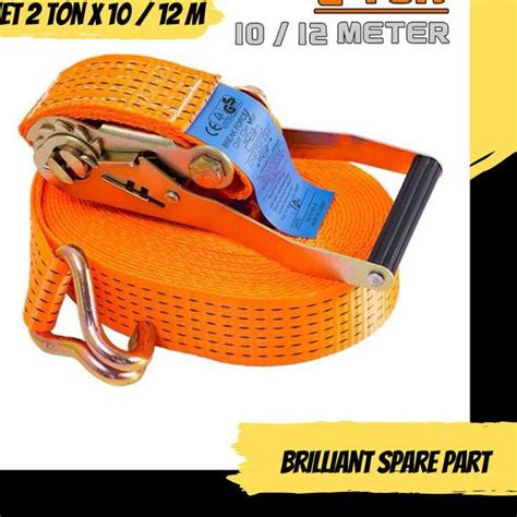 Jual Ratchet Tie Down Cargo Lashing Belt Pengikat Barang Ton X