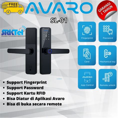 Jual Avaro Sl Smart Door Lock Rfid Fingerprint Waterproof Shopee