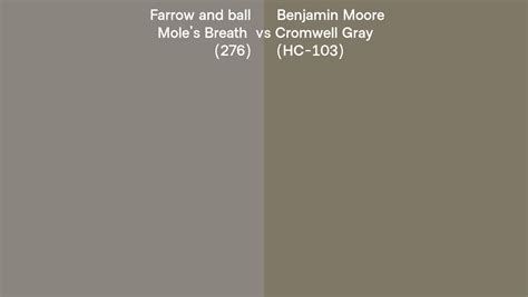 Farrow And Ball Moles Breath 276 Vs Benjamin Moore Cromwell Gray Hc