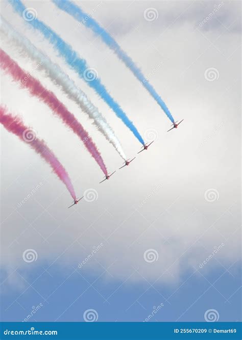 RAF Red Arrows Air Display Editorial Stock Image Image Of National