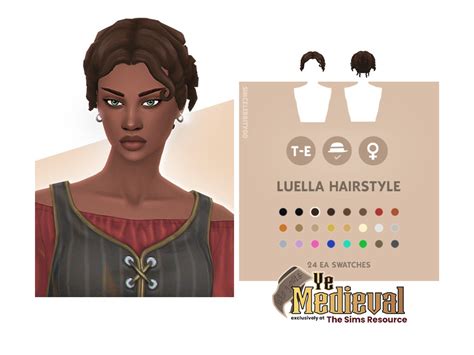 The Sims Resource Ye Medieval Luella Hairstyle