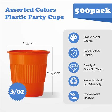 Lilymicky 500 Pack 3 Oz Plastic Cups Disposable Party Cups Bathroom