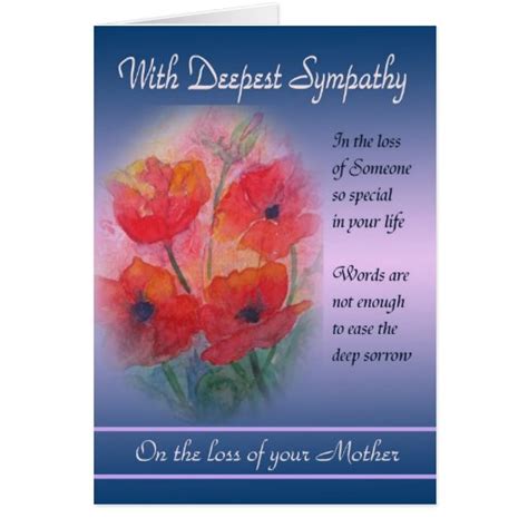 Loss of Mother - With Deepest Sympathy Cards | Zazzle