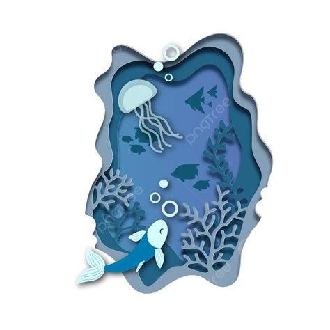 Paper Art Concept Of World Oceans Day Vector Ocean Day Paper Art Sea