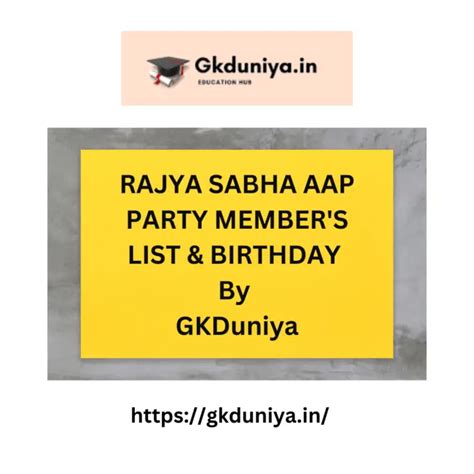 Rajya Sabha Aap Party Member S List Birthday Gkduniya