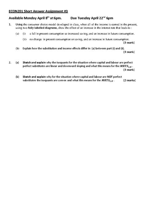 Short Answer 24 Econ201 Short Answer Assignment Available Monday April 8 Th At 6pm Due