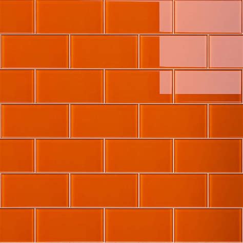 Molovo Crystile Fire Orange 3 In X 6 In Glossy Glass Subway Tile 10 Sq Ft Case Csa 11