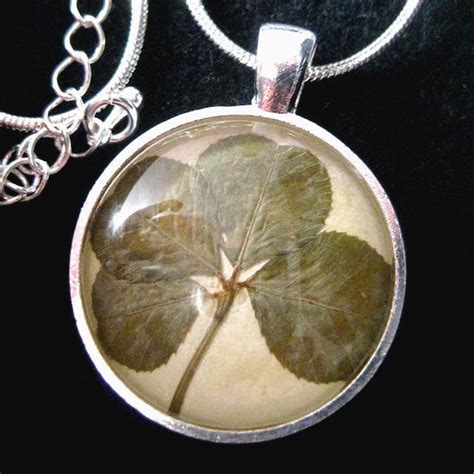 Real Four Leaf Clover Necklace - Etsy