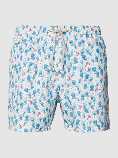 Mc Saint Barth Badehose Mit Allover Print Modell Fantasy Weiss