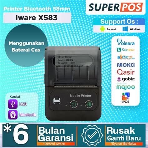 Printer Bluetooth Mini Thermal Kasir 58mm Iware X583 Lazada Indonesia