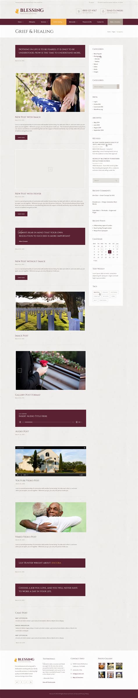 Blessing | Funeral Home Services & Cremation Parlor WordPress Theme by AncoraThemes