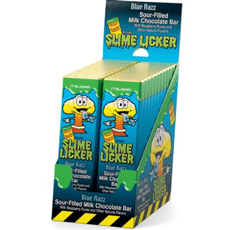 Toxic Waste Slime Licker Sour Filled Milk Chocolate Bar Blue Razz 24x1