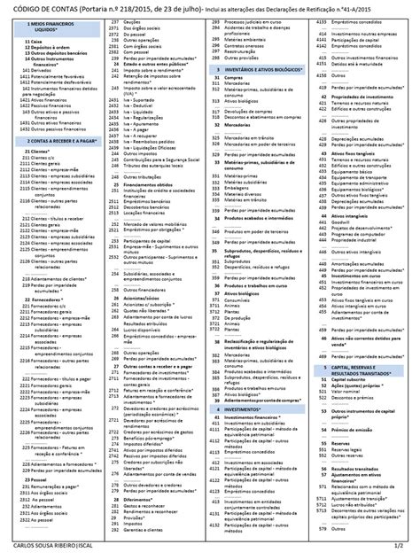 Código De Contas Snc Pdf Imposto Sobre Valor Agregado Iva Investimentos