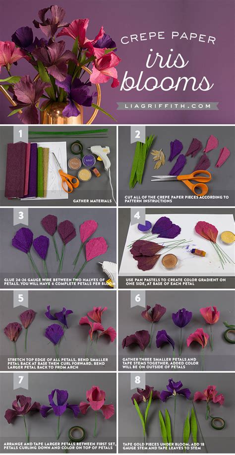 Crepe Paper Iris With Svg Cut File Lia Griffith