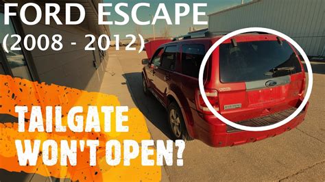 Ford Escape Liftgate Tailgate Wont Open 2008 2012 Youtube