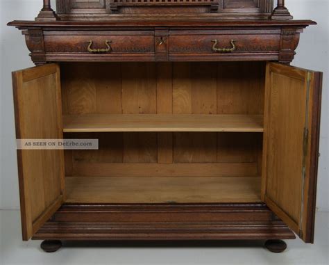 Antik Buffet Schrank Gr Nderzeit Jugendstil Vitrinenschrank Eiche