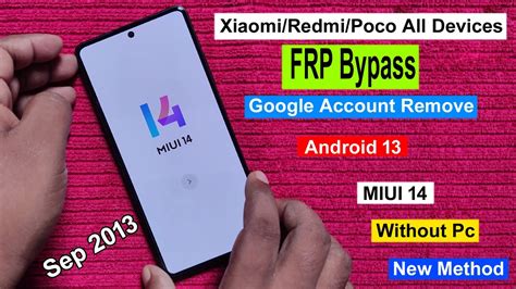 Mi Redmi Poco Miui Android Frp Unlock Miui Android All