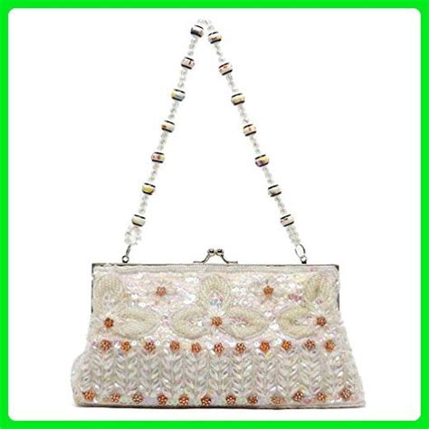 Bead Sequin Flower Embroidered Satin Evening Bag Victorian Evening Bag