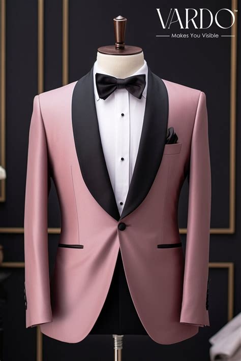 Elegant Dusty Rose Tuxedo Suit For Men Wedding Prom Formal Events