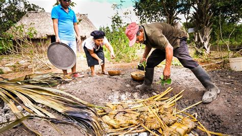 Ancient Mayan Food Jungle Cooking In Maya Village In Quintana Roo Mexico