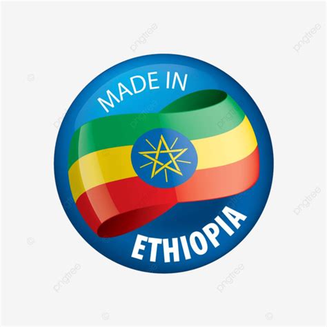 Vector Illustration Of The Ethiopian Flag Against A White Background ...