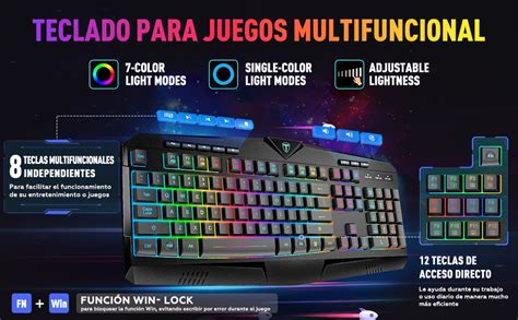 Sangkee Et Teclado Gamer Espa Ol Para Juegos Con Cable Rgb Iluminaci N