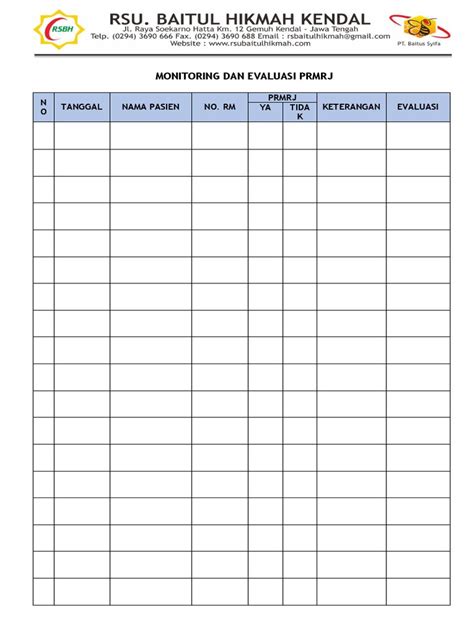 Form Monitoring Dan Evaluasi Prmrj Pdf