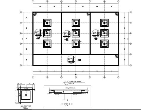 Layout Plan Details Of Underwater Tank Roof Cad Drawing Dwg File Cadbull