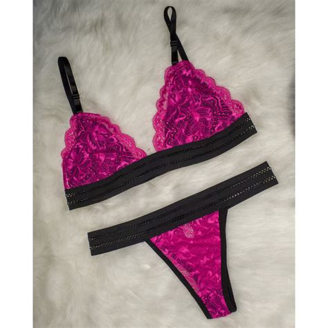 Conjunto Neon Sexy Sutian Calcinha Renda Lingerie Sensual Lua De Mel