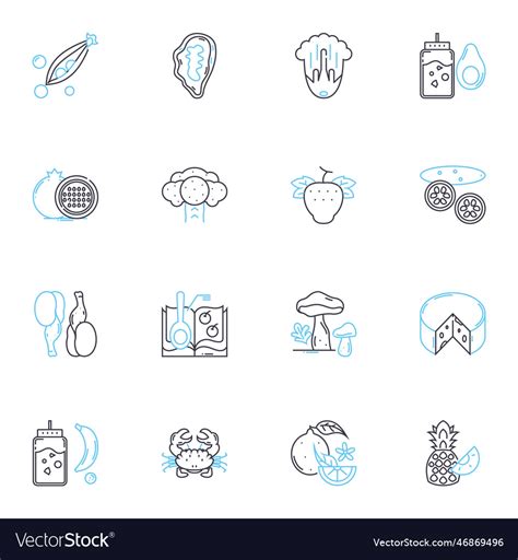 Natural Nourishment Linear Icons Set Organic Vector Image