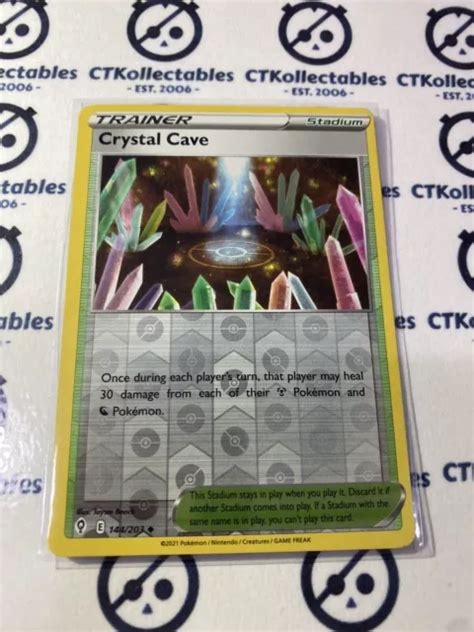 CRYSTAL CAVE TRAINER Reverse Holo 144 203 Pokémon Card Evolving Skies