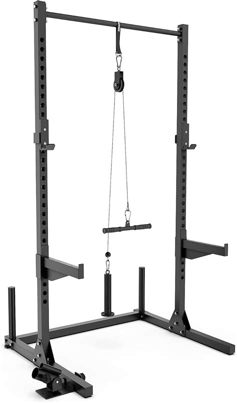 Synergee Squat Stand Rack With Pulley System Includes Straight Bar