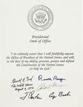 [U. S. Presidents]. Presidential Oath of Office, Signed by Five | Lot ...