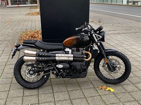 Motorrad Triumph Scrambler 900 Sapphire Orange Silver Orange Stealth Edition 2024 Baujahr