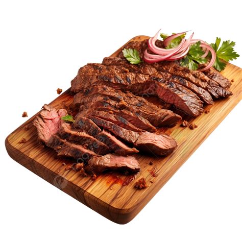 Mexican Grilled Meat Food Carne Asada Grilled Beef Meat Pieces On