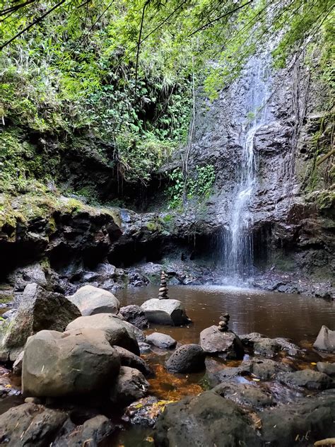 The First Waterfall Ka Au Crater Trail Oahu Hawaii R Hiking