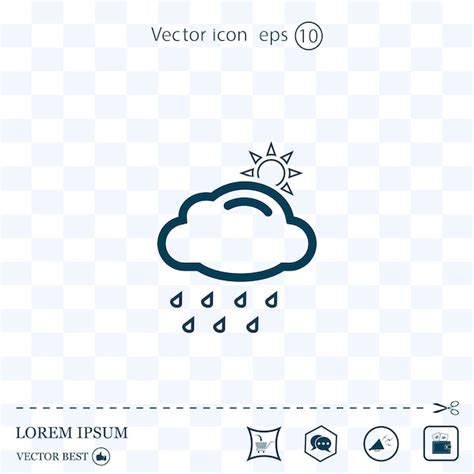 Icono De Vector De Tiempo De Nube Y Lluvia En El Fondo Eps 10 Vector