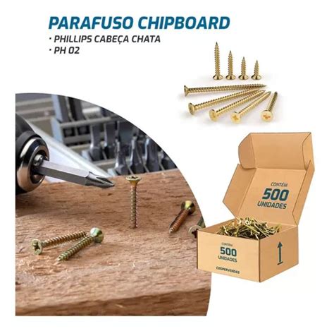 Caixa Parafuso P S Chipboard Chata P Madeira X Mm