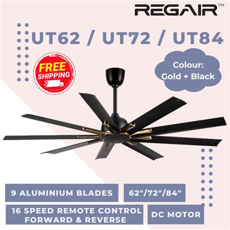 Regair Inovo Ut Ut Ut Kipas Siling Ceiling Fan Aluminium