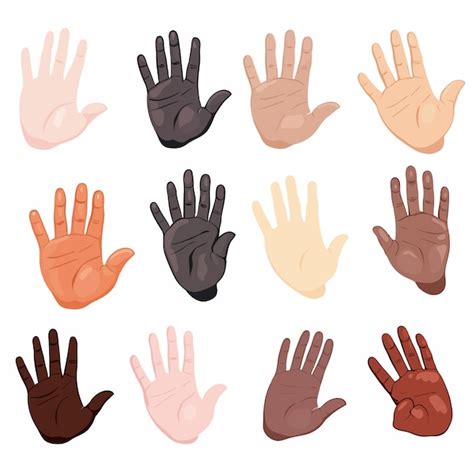 Les Mains Des Enfants De Diff Rentes Couleurs De Peau Vecteur Premium